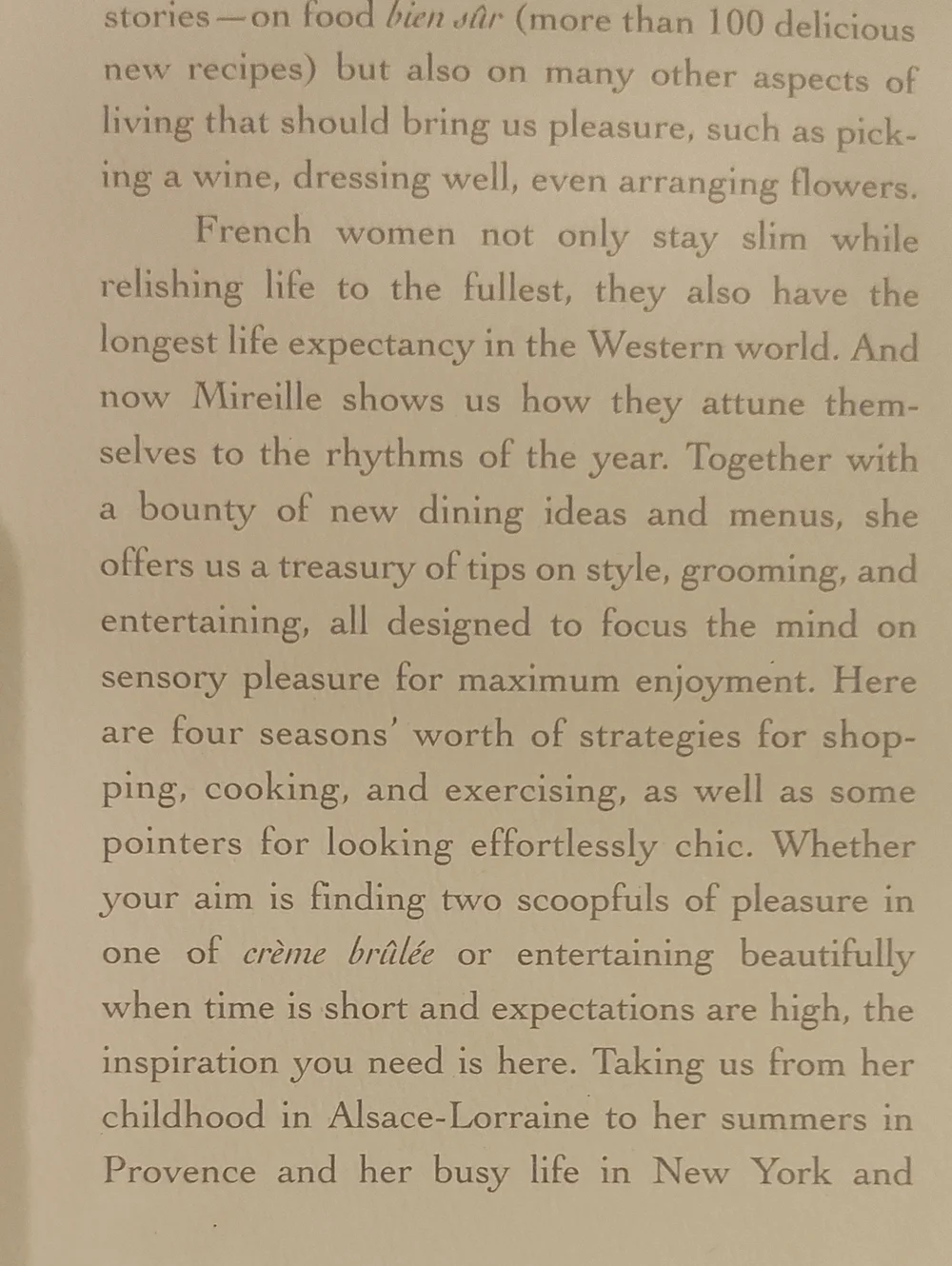 SUMNER READING: FRENCH WOMEN FOR ALL SEASONS & RECIPES!